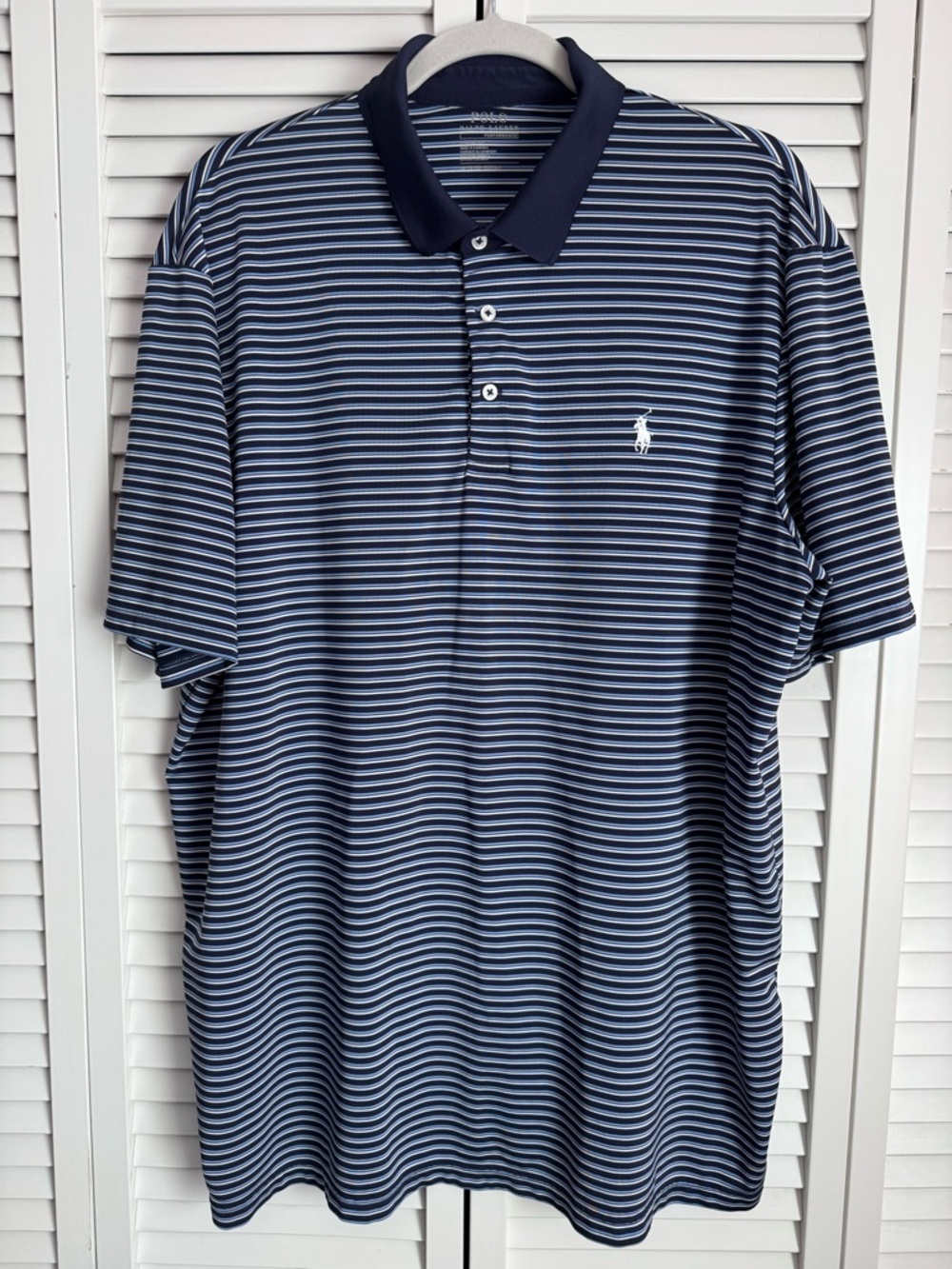Polo Ralph Lauren Performance Men’s Striped Collared Shirt Classic Fit Golf XL